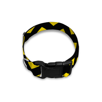 Black And Yellow Zigzag Pattern Print Dog Collar