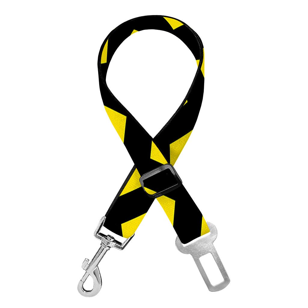 Black And Yellow Zigzag Pattern Print Dog Seat Belt