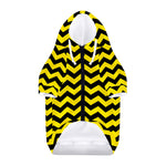 Black And Yellow Zigzag Pattern Print Dog Zip Up Hoodie