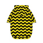 Black And Yellow Zigzag Pattern Print Dog Zip Up Hoodie