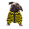 Black And Yellow Zigzag Pattern Print Dog Zip Up Jacket