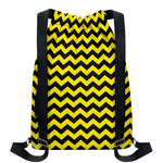 Black And Yellow Zigzag Pattern Print Drawstring Backpack
