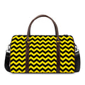 Black And Yellow Zigzag Pattern Print Duffel Bag