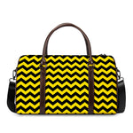 Black And Yellow Zigzag Pattern Print Duffle Bag