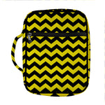 Black And Yellow Zigzag Pattern Print Front Pocket Bible Bag