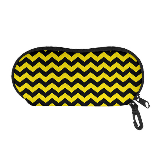 Black And Yellow Zigzag Pattern Print Glasses Case