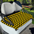 Black And Yellow Zigzag Pattern Print Golf Cart Seat Cover