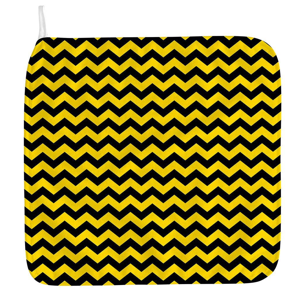 Black And Yellow Zigzag Pattern Print Hand Towel
