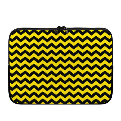 Black And Yellow Zigzag Pattern Print Laptop Sleeve