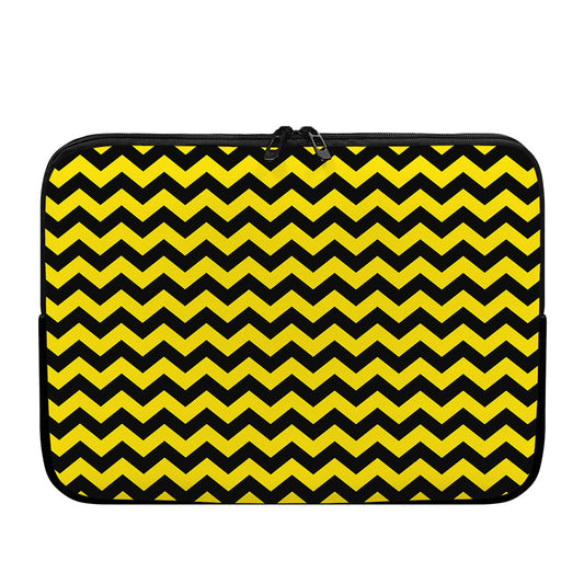 Black And Yellow Zigzag Pattern Print Laptop Sleeve