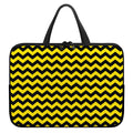 Black And Yellow Zigzag Pattern Print Laptop Sleeve With Handle