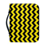 Black And Yellow Zigzag Pattern Print Leather Bible Cover