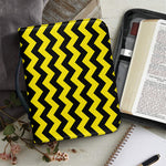 Black And Yellow Zigzag Pattern Print Leather Bible Cover