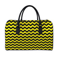Black And Yellow Zigzag Pattern Print Leather Duffel Bag