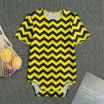 Black And Yellow Zigzag Pattern Print Men's Bodysuit