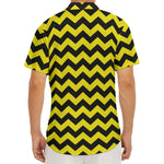 Black And Yellow Zigzag Pattern Print Men's Deep V-Neck Shirt