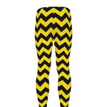 Black And Yellow Zigzag Pattern Print Men's leggings