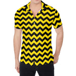 Black And Yellow Zigzag Pattern Print Men's Shirt