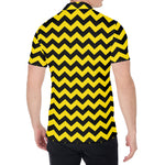 Black And Yellow Zigzag Pattern Print Men's Shirt
