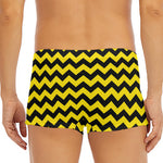Black And Yellow Zigzag Pattern Print Men's Short Boxer Briefs