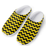 Black And Yellow Zigzag Pattern Print Mesh Casual Shoes