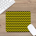 Black And Yellow Zigzag Pattern Print Mouse Pad