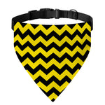 Black And Yellow Zigzag Pattern Print Over The Collar Dog Bandana