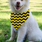 Black And Yellow Zigzag Pattern Print Over The Collar Dog Bandana