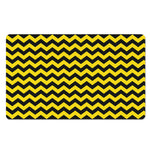 Black And Yellow Zigzag Pattern Print Polyester Doormat