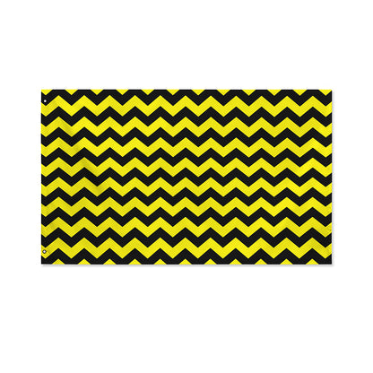 Black And Yellow Zigzag Pattern Print Polyester Flag