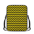 Black And Yellow Zigzag Pattern Print Rectangular Crossbody Bag