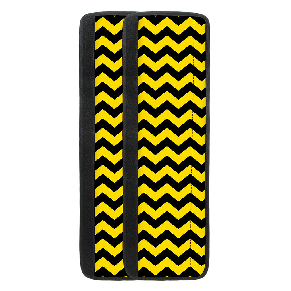 Black And Yellow Zigzag Pattern Print Refrigerator Handle Covers