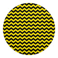 Black And Yellow Zigzag Pattern Print Round Blanket