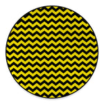 Black And Yellow Zigzag Pattern Print Round Floor Mat