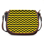 Black And Yellow Zigzag Pattern Print Saddle Bag
