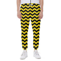Black And Yellow Zigzag Pattern Print Joggers