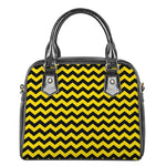 Black And Yellow Zigzag Pattern Print Shoulder Handbag