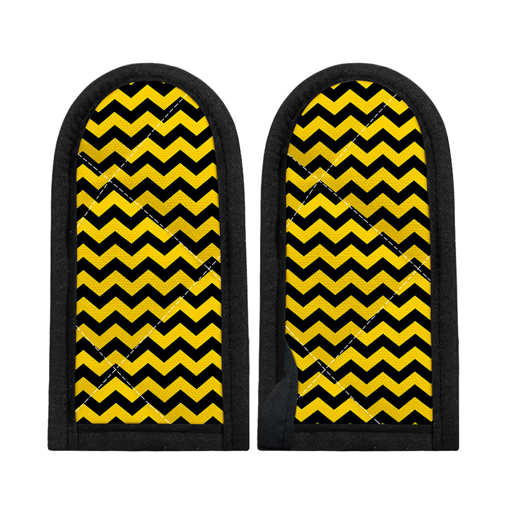 Black And Yellow Zigzag Pattern Print Skillet Handle Cover