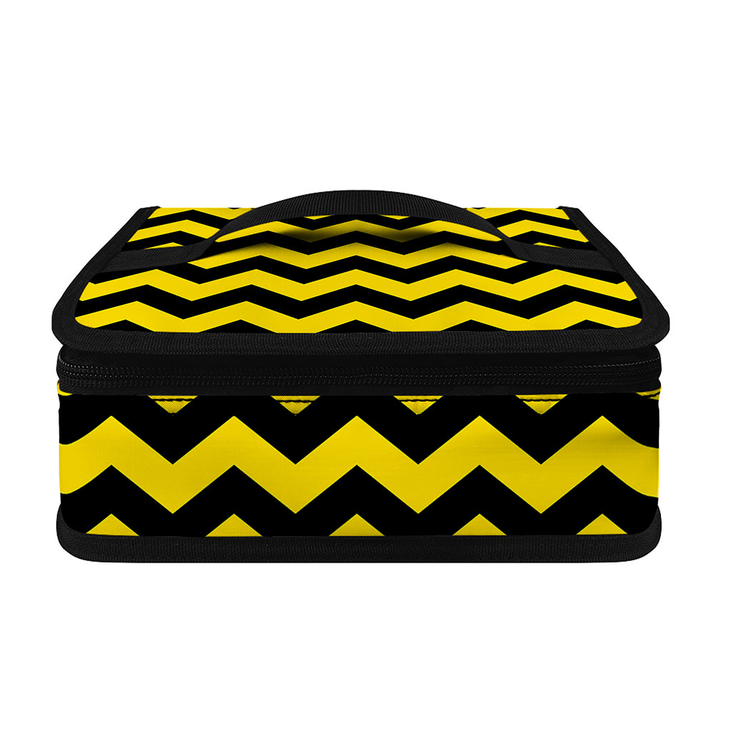 Black And Yellow Zigzag Pattern Print Small Lunch Bag