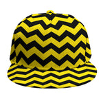 Black And Yellow Zigzag Pattern Print Snapback Cap