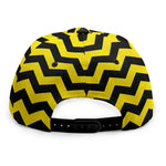 Black And Yellow Zigzag Pattern Print Snapback Cap