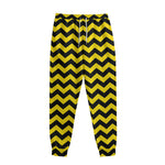 Black And Yellow Zigzag Pattern Print Sweatpants