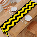 Black And Yellow Zigzag Pattern Print Table Runner