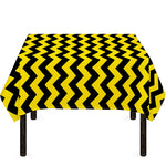 Black And Yellow Zigzag Pattern Print Tablecloth