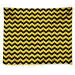 Black And Yellow Zigzag Pattern Print Tapestry