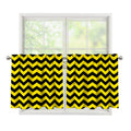 Black And Yellow Zigzag Pattern Print Tier Curtains