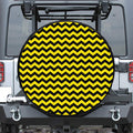 Black And Yellow Zigzag Pattern Print Tire Cover