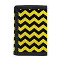 Black And Yellow Zigzag Pattern Print Trifold Wallet
