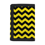 Black And Yellow Zigzag Pattern Print Trifold Wallet