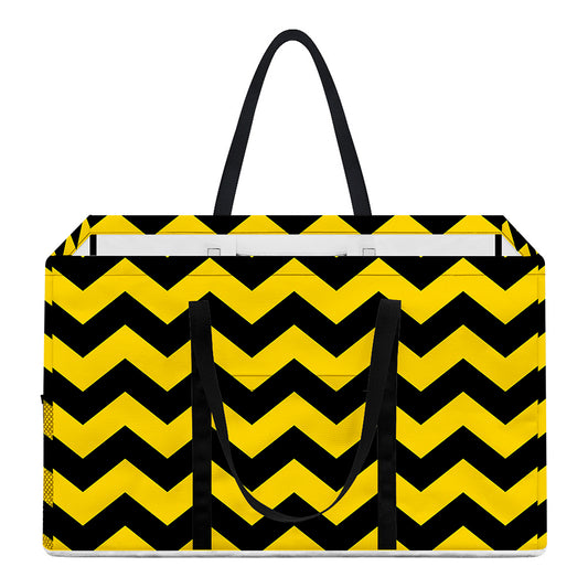 Black And Yellow Zigzag Pattern Print Utility Tote Bag